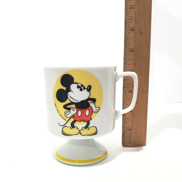 Vtg Walt Disney Mickey Mouse Pedestal 8 oz Ceramic Coffee Mug - Picture 2 of 9